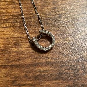 14k gold diamond horseshoe necklace